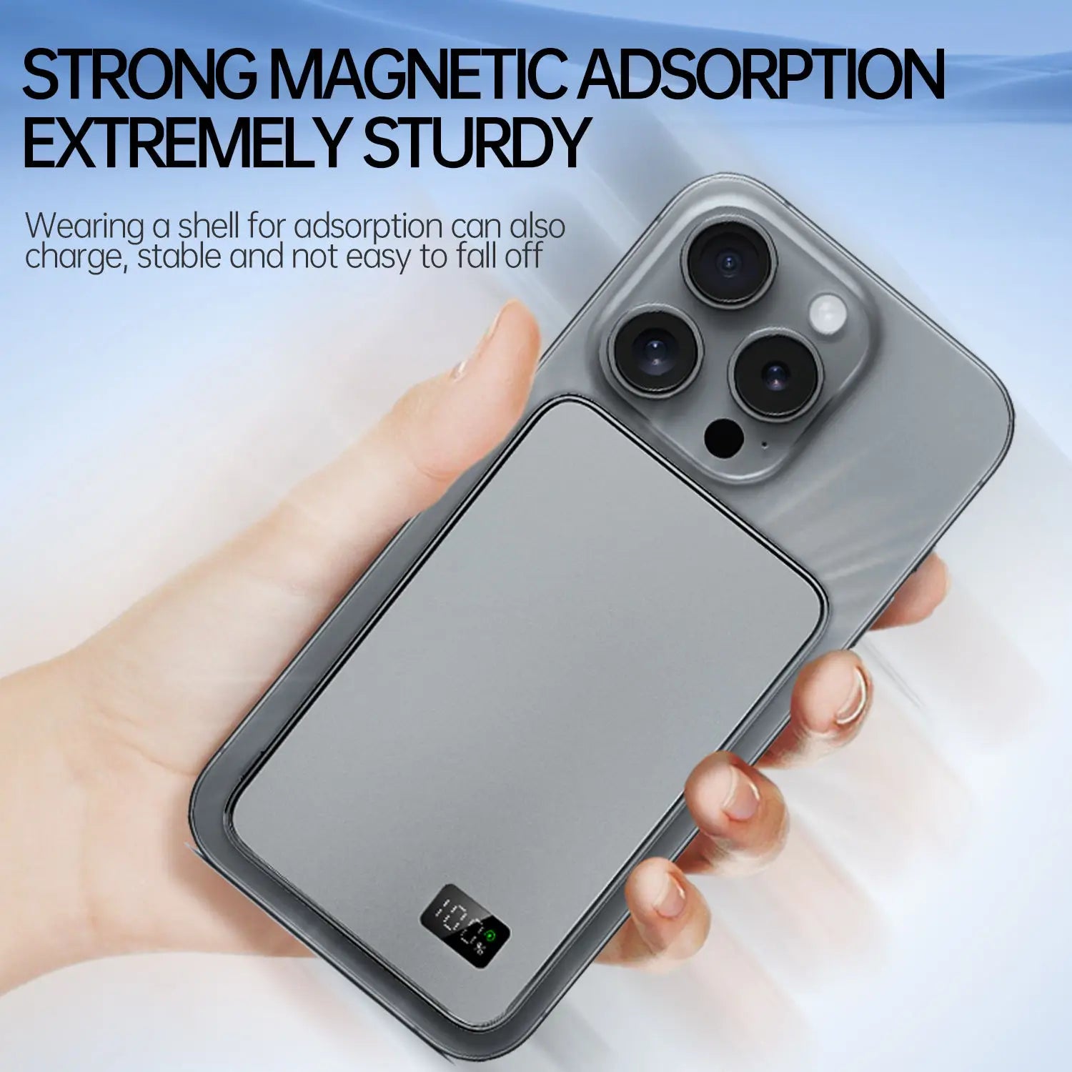Ultra Thin Power Bank for MagSafe,Magnetic Wireless Fast Charging LED Display Portable Battery For iPhone, Samsung, Phone and Airpods